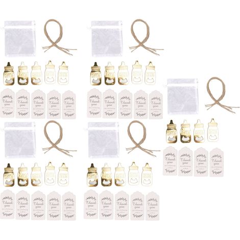 24 Pièces Ouvre-Bouteille Bébé Alliage Zinc Mignon Forme de Biberon Cadeau de Naissance Doré pour Fête (1/5)