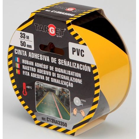 Cinta adh 50mmx33mt señalizacion pvc ne/am target
