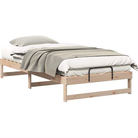 Maison Exclusive - Estructura de cama Marrón 100 x 210 cm Madera (1/5)