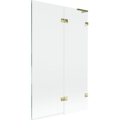 Mexen Lunar L pare-baignoire à 2 volets droite 110 x 150 cm, transparent, doré - 897L-110-100-50-00-P (1/5)