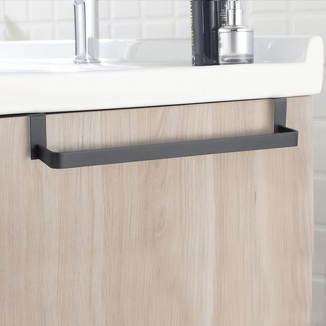 Kibath Toallero mueble 29 cm sin taladros inox de barra grafito (1/5)