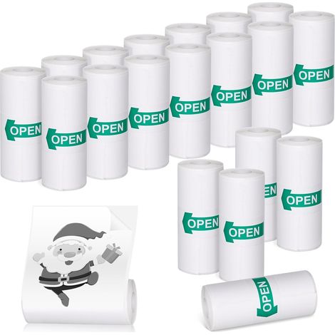 20 Rouleaux Mini Autocollant pour Imprimante Thermique, Rouleau de Papier Autocollant 57 X 25mm, Papier Photo Thermiquepour La Plupart des Appareils Photo Instantanés pour Enfants (1/5)