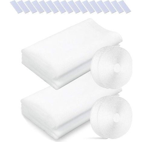 Toile Moustiquaire,Moustiquaire Fenetre 4 Pièces Rouleau Insect Moustiques,Protecteur Filet Maille Rideau De Fenêtre 130x150cm Écran Standard pour Fenêtre Blanc (1/5)