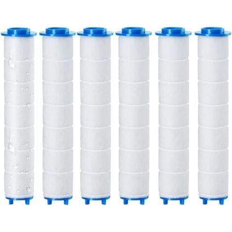 6 pièces Douchtte Filtre Remplaçable, Filtre douchette ​pour pommeau de douche de amovible, L'osmose Inverse, Chlore et le Fluorure et La Filtration Des Particules