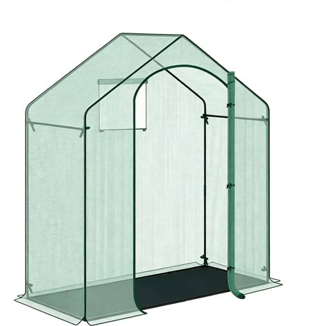 Serre de jardin en PE mesh verte 200x80x200 cm avec porte à fermeture éclair (1/5)