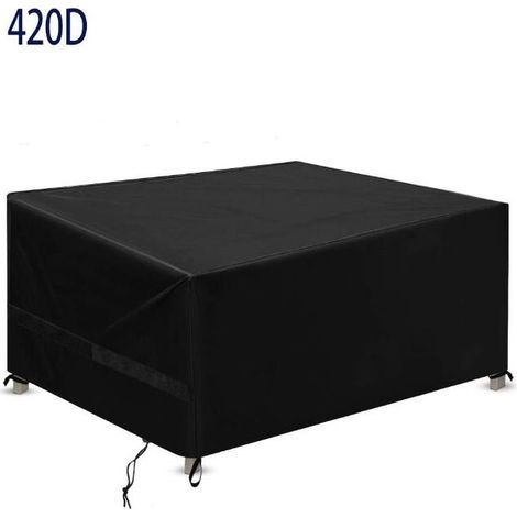 Housse de protection pour mobilier de jardin, imperméable, respirante, coupe-vent, résistante aux UV, en tissu Oxford 420D, pour table de jardin extérieure (200 x 160 x 70 cm) (1/5)