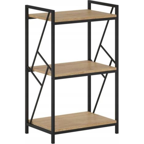 Libreria R2-FX (3P) in rovere naturale M33 (struttura nera) (1/3)