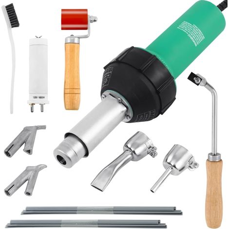 Soudure Plastique Air Chaud 1600W 50-650 ℃ Pistolet à Air Chaud Vitesse Buse Air Chaud Soudure Souder Soudage Pistolet Plastique PVC Vinyle Outil de Soudage (1/5)