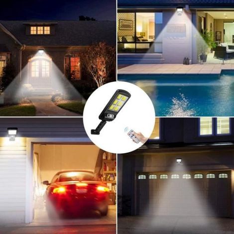Swonuk® 800W Lampe Solaire Jardin sans fil étanche télécommandé,COB Applique Solaire Extérieure avec Détecteur de Movement,3 mode (1/4)