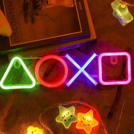 Icona luminosa da gioco, insegna al neon alimentata via USB per sala giochi, accessori da gaming per scrivania e decorazione della camera da letto, 35,5 cm x 15 cm (1/5)