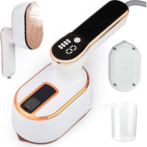 Miniplancha de vapor portátil 2 en 1 para viajes y plancha de vapor para ropa，1000 W de potencia，equipada con un depósito de agua de 100 ml (1/5)