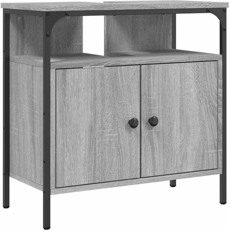 Armoire lavabo de salle de bain sonoma gris 60x30x60 cm
