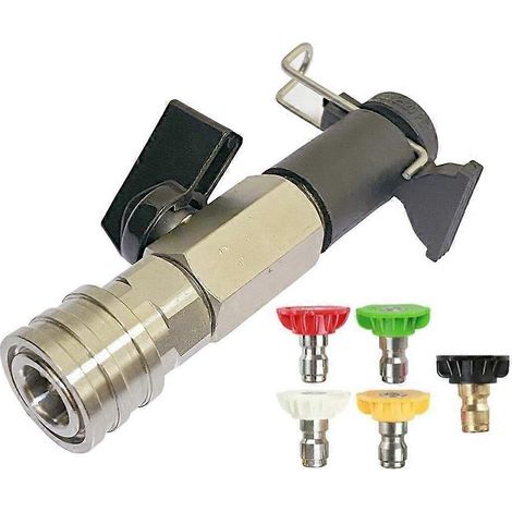 Haute pression Wash Ball vanne kit 1 4 connecteur rapide pour Karcher tuyau Direct connexion interrupteur sur arrêt (1/5)