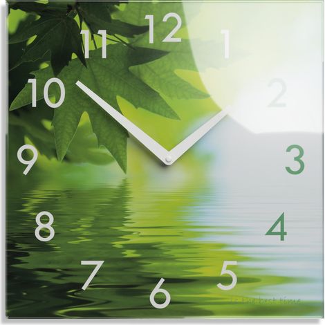 Reloj de pared moderno para el salón con diseño de hojas de arce (1/4)