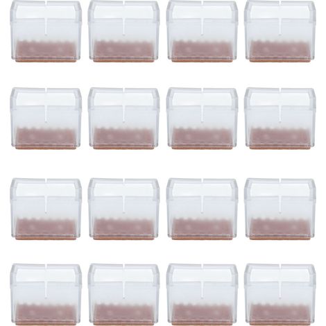 16-teiliges Set quadratischer Silikon-Stuhlbeinüberzüge, dick und rutschfest, aus weichem Silikon, geräuschdämpfend, geeignet für Stuhl- und Tischbeine im Alltag