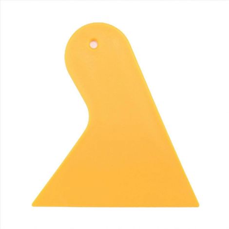 Plastique jaune Auto voiture Window Sticker film racloir outil 10 5x 9 5cm (1/5)
