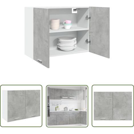 vidaXL Hängeschrank Betongrau 80x31x60 cm Holzwerkstoff (1/5)