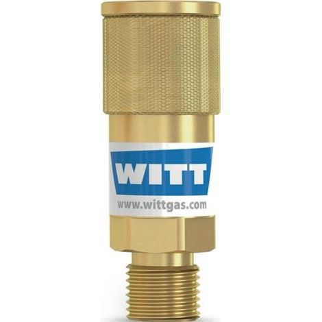 WITT Schlauchkupplung SK 100-1,SK 100-2 Brenngas G 3/8Zoll LH AGS Körper - 150064 (1/2)