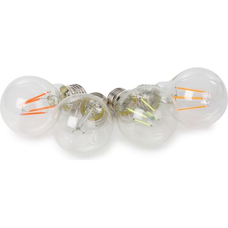 Gioco di lampadine a filamento LED - A60 - Vetro trasparente - 4 pezzi - Rosso - Verde - Blu - Arancione (1/5)