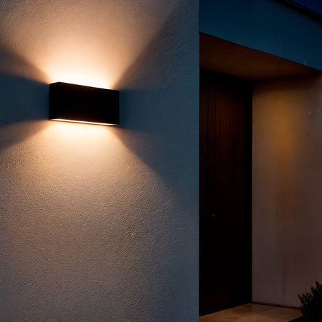 LED Wandleuchte Außen Doppelseitige Beleuchtung Aluminium Luming II 2700K Schwarz Warmweiß ↔17 cm (1/5)