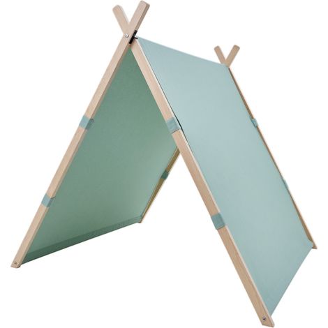 Sunny Como - Tente Tipi Couleur Verte, Chambre Bebe   A Partir De 2 Ans  100 % Coton Naturel  En Bois Fsc 100 %  Intérieur 107 Cm X 123 Cm