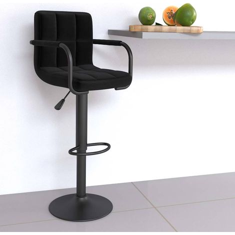 Barhocker Schwarz Stoff