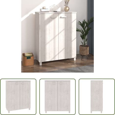 vidaXL Schuhschrank Weiß - Schuhschrank HAMAR Weiß 85x40x108 cm Massivholz Kiefer (1/5)