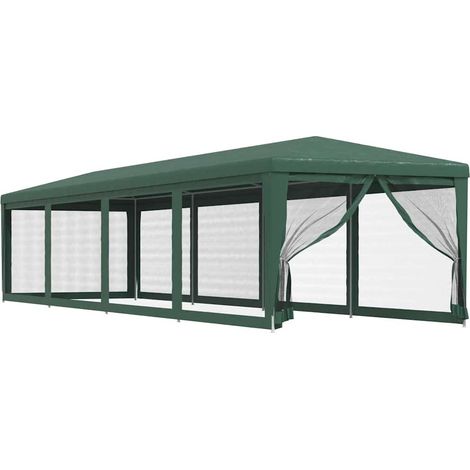 Maison Exclusive - Partyzelt mit 10 Mesh-Seitenwänden Grün 3x12 m (1/5)