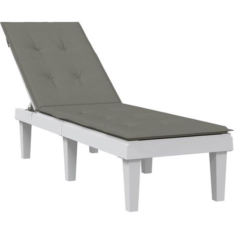 Liegestuhl-Auflage Melange Dunkelgrau (75+105) x 50 x 4 cm Stoff