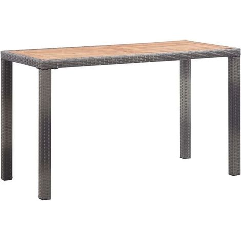 Table de jardin gris anthracite et marron, 123 x 60 x 74 cm, bois d'acacia (1/5)