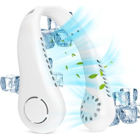 Ventilateur portable sans pales à 3 vitesses, à porter autour du cou, batterie intégrée 2600 mAh, rechargeable via USB, idéal pour le bureau, la maison, les déplacements et les activités en extérieur (1/5)