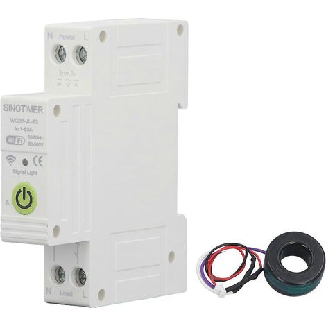 Intelligenter WLAN-Leistungsschalter mit App- und Sprachsteuerung, DIN-Schienen-WLAN-Schalter mit Messung und Zeitschaltuhr AC23
