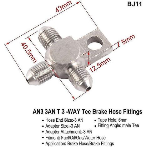 AN3 Motorrad-Hydraulikbremsleitung Banjo-Anschluss M10x1 Edelstahl 10 mm --BJ11 (1/5)