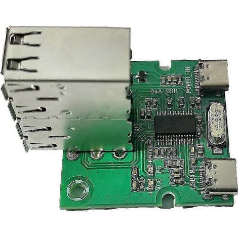 Hub USB 2.0, module d'extension contrôleur 4 ports, répartiteur USB 2.0 4 canaux, carte d'extension USB Type-C simple WHBYV (1/4)