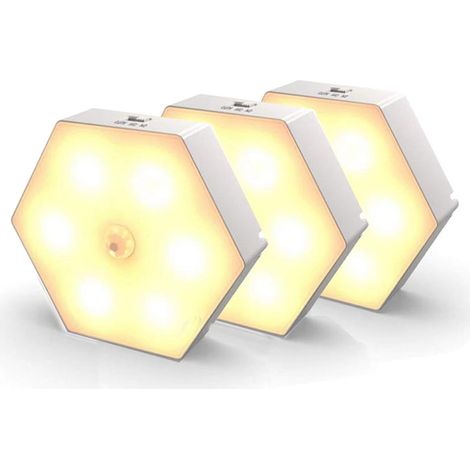 LEMROE Veilleuse avec détecteur de mouvement lumière batterie nuit automatique on/off LED (1/5)