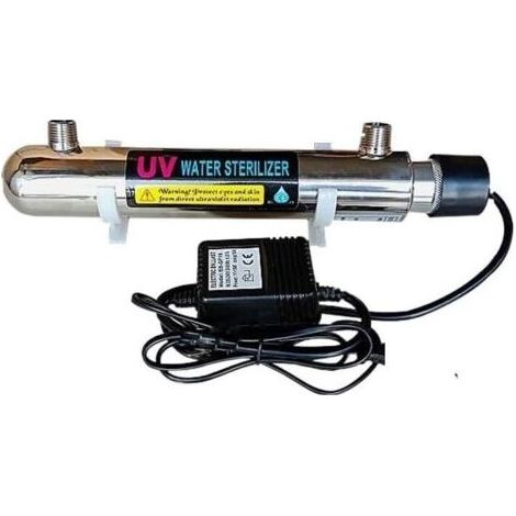 Filtre a Eau, Stérilisateur d'eau UV en acier inoxydable 110/220, filtre de désinfection directe de boisson à lampe à tube ultraviolet, purificateur d'aquarium,Osmoseur Aquarium (1/4)