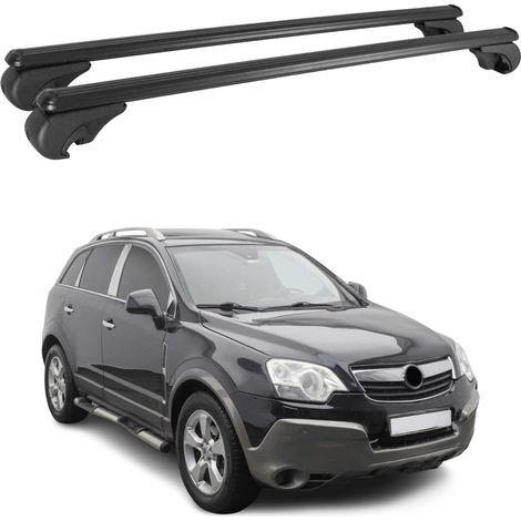 OMAC Aluminium Dachträger Querträger für Opel Antara 2006-2015 – TÜV / DIN 75302:2019 – Abschließbar – Max. 75 kg – 2 Stangen Schwarz (1/5)