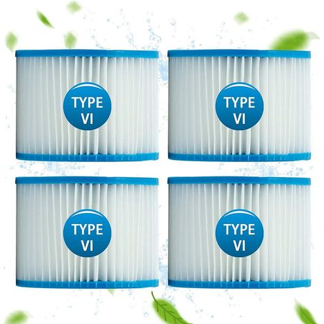 Filtre Spa pour bestway 58323, Cartouche filtrante Taille 6 pour Lay-Z-Spa, pour Monaco, pour Miami, pour Vegas (Lot de 4) (1/5)