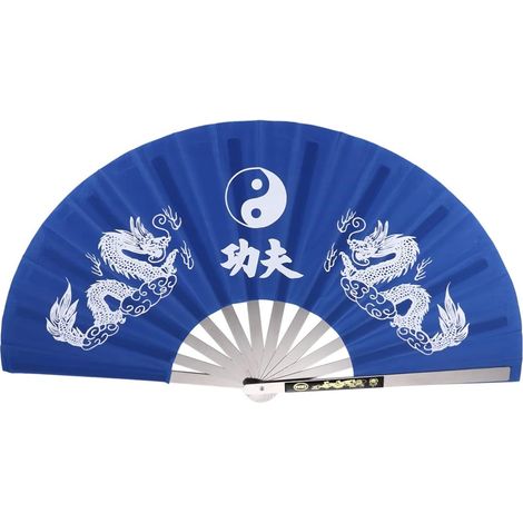 Metallfächer Faltfächer Blau Chinesischer Handfächer for Tai Chi Fitness Kampfsport Tanz Kung (1/5)