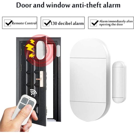 Alarme porte 130dB avec télécommande - Magnétique - Sans fil - Sécurité maison/fenêtre (1/4)