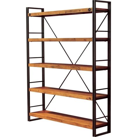 Bibliothèque 190 x 150 cm en bois d'acacia et métal - WORKSHOP (1/5)