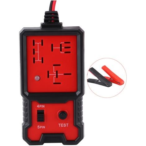 Probador de relés automotrices portátil de 12 V, pantalla LED de 4/5 pines, herramienta de diagnóstico para reparación de automóviles. (1/5)