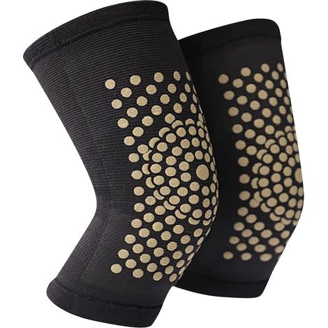Genouillères auto-chauffantes à l’armoise, bandes de soutien chaud anti-froid pour déchirure méniscale, arthrose, course sportive, lot de 2. (1/5)