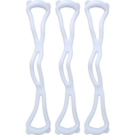 Lot de 3 bandes élastiques de fitness résistantes en forme de 8, antidérapantes, bleues, confortables et portables pour modelage corporel à domicile (1/5)