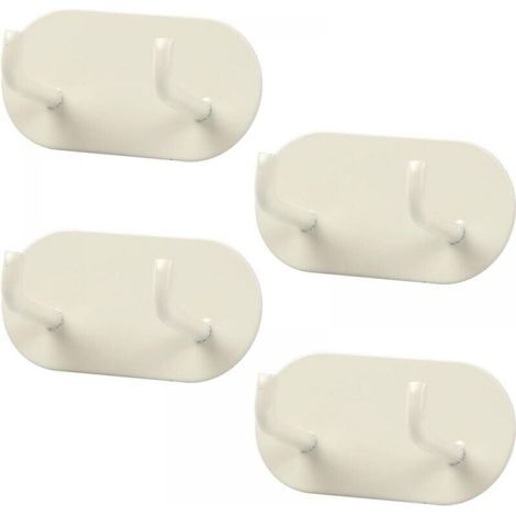 [NEVER USED] (Cream 4 Pieces) Adhesive Wall Hook, Bathroom Towel Holder, Metal Towel Hook, Bathroom Hook Without Drilling for Bathroom, Bedroom, Kitchen (1/4)