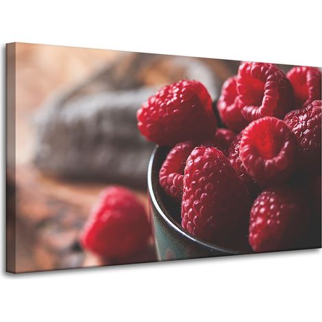 Lienzo impreso "Cocina Frambuesa Roja" 100x60 cm