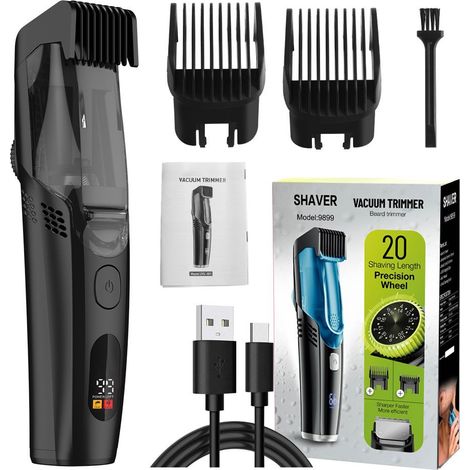 Tondeuse à Cheveux Aspirante avec Écran LCD, Tondeuse Électrique Rechargeable (1/5)