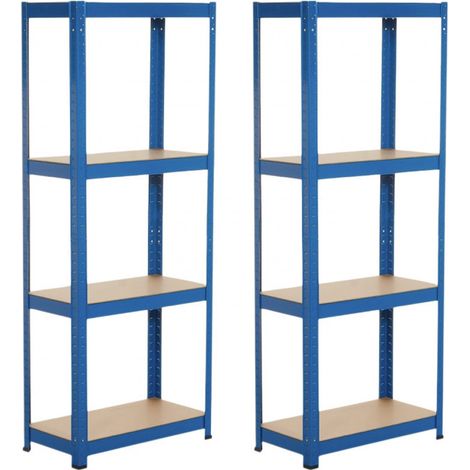 2er-Pack modulare Metallregale mit je 4 Regalböden, Tragkraft 240 kg, Maße: 60 x 30 x 148 cm, 7house
