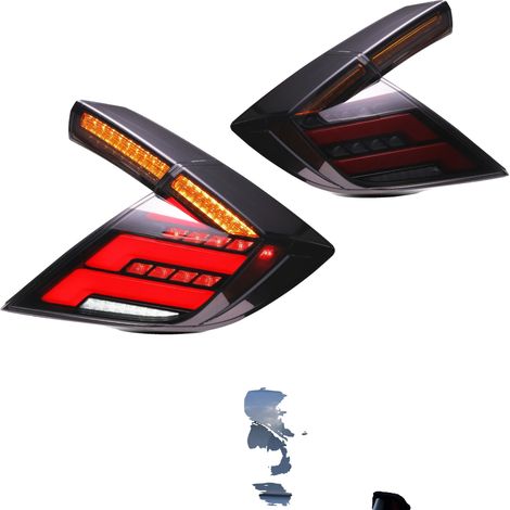 Gruppo ottico posteriore, Materiale PC/ABS/PMMA/Vetro, Tensione 12V, Potenza 35W, Lumen 3400LM, Compatibilità con auto compatta Type-R Hatchback 2016-2021 (1/5)