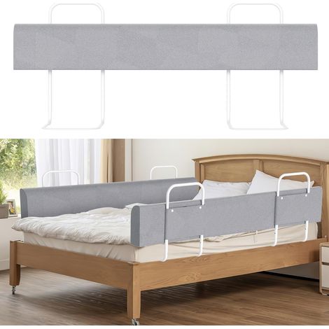 Wolketon 1 pieza barrera cama infantil flexible 150 cm, protector anticaídas ajustable, gris (1/5)